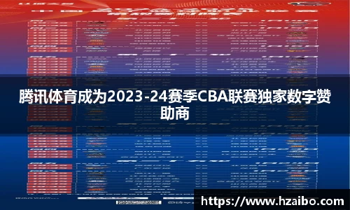 腾讯体育成为2023-24赛季CBA联赛独家数字赞助商